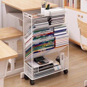 Estantería de 6 Niveles con Ruedas, Archivador Móvil <span class=keywords><strong>para</strong></span> Oficina en Casa, Estantería Moderna <span class=keywords><strong>para</strong></span> Dormitorio, Sala de Estar - Estantes de Almacenamiento - Product Image 1