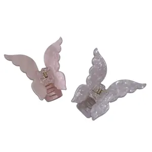 New Fashion Hot Sale Butterfly Hair Accessories Butterfly Shape Acetate Hair Claw Clips Candy Color Acrylic Hairclip for girl