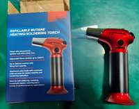 Chalumeau à gaz, torche au butane, torche de cuisine rechargeable, torche à crème brûlée, briquet torche, torche à souder