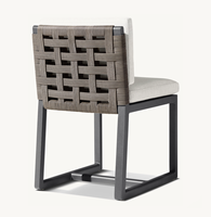 Chaise d'appoint de jardin moderne en aluminium BELIZE, très vendue, avec revêtement poudré, sans accoudoirs, pour cuisine et hôtel