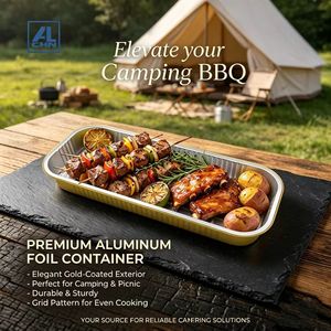 YC400-2300-F 2300ml Große Rechteckige Goldene Aluminiumfolie-Behälter Einweg-Takeaway-Lebensmittelverpackungsschale - Product Image 2