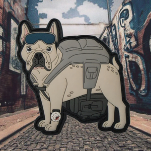 Patch in Silicone e PVC Personalizzate 3D con Velcro per Cappelli da Bulldog Francese, Colore Pantone - Product Image 1