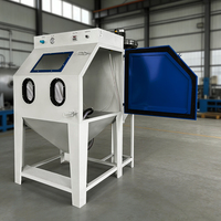 Cabine de sablage à sec sans poussière avec buse en carbure de bore de 8 mm, aspiration pulsée de la poussière, moteur à haute efficacité et économie d'énergie pour sablage