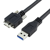 Kabel USB 3.0 Vision A ke Micro B dengan Konduktor Tembaga Berlapis dan Pengunci Sekrup Tunggal
