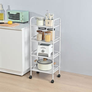 공간 절약 3 4 5 계층 스토리지 주최자 랙 이동식 선반 트롤리 금속 롤링 스토리지 카트 주방 욕실 거실 용 - Product Image 2