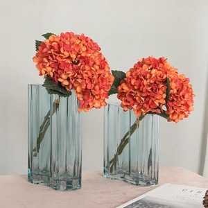 Decoración Nórdica para el Hogar, Hortensias Artificiales al por Mayor, Ramo de Hortensias de Seda Vintage de 3 Ramas para Decoración de Bodas - Product Image 2