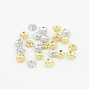 Alloy Six Petal Flower Holder 6mm Gold Plated Bead Spacer For DIY Jewelry Making Accessories - Product Image 3