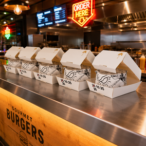 Cajas <span class=keywords><strong>de</strong></span> Cartón Ecológicas Personalizadas, Biodegradables, Aisladas y Anti-Fugas para Comida Rápida Gourmet para Llevar - Product Image 2