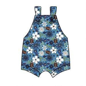 Venta al por mayor de ropa para niños tela suave lindo estampado personalizado mameluco corto atar colección de fútbol burbuja Mono corto