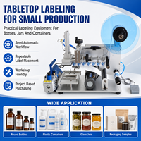 Machine d'étiquetage semi-automatique pour bouteilles plates MT-60, applicateur d'autocollants de table