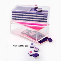 Boîte de rangement en acrylique haute transparence pour les liens de mahjong, boîte de présentation en acrylique pour les tuiles de jeu de mahjong américain