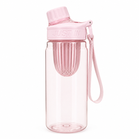 Bouteille d'eau infusée aux fruits avec logo personnalisé, infuseur amovible, imprimé pomme cartoon, anti-fuite, pour enfants et école