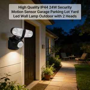 Lámpara de Pared LED de Alta Calidad IP44 de 24 W con Sensor de Movimiento para Seguridad en Garajes, Estacionamientos y Patios, con 2 Cabezales - Product Image 5