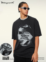 T-shirt Homme Épais Style INS Streetwear Américain Été, Coupe Ample, Imprimé Canette de Soda, Manches Courtes, Grandes Tailles