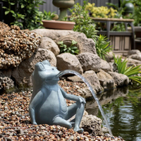Statue de jardin en résine de fontaine d'eau d'étang de cracheurs solaires d'animaux faits à la main pour les espaces extérieurs pour la piscine petit quantité minimale de commande