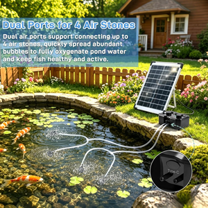 Pompe à air solaire pour oxygénation d'étang, diffuseur à bulles, cinq modes d'exploitation, autonomie dix heures, pour bassin décoratif de jardin - Product Image 6