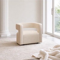 Fauteuil d'appoint moderne rembourré avec dossier incurvé ouvert et assise rembourrée pour salon, chambre, hall d'hôtel et réception