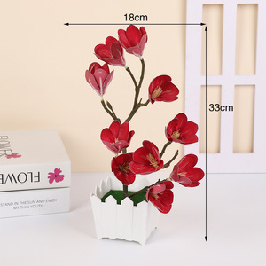 Planta Artificial de Magnolia en Maceta de Yiwu Datuo Florist, 18*33cm, Decoración Artesanal para Dormitorio, Hogar, Año Nuevo Chino - Product Image 2