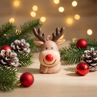 Lot de 3 bougies parfumées en cire de soja peintes à la main, thème personnages de Noël, coffret cadeau, fournisseur de décorations de fêtes en gros