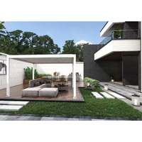 Pergola motorisée moderne de luxe en aluminium à lames orientables 6x6 3x3 3x4, résistance au vent 180-220 km/h, imperméable, auvent de jardin rétractable