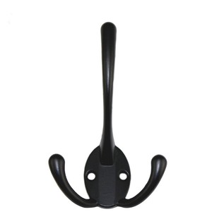 Zinc Alloy <b>Wall</b> Mounted Double <b>Hooks</b> Antique Black For Bathroom Wardrobe Door Coat And Cap Hanger - Product Image 5
