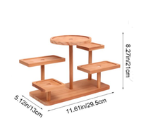 Support à plantes en bois à 5 niveaux, mini-support pour pot de fleurs, petit présentoir pour plantes, pour table, rebord de fenêtre, chambre, bureau