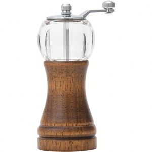 Nuevo Molinillo Manual de Sal y Pimienta de Madera Ecológico Premium Personalizado con Ventana Acrílica y Mango de Presión - Product Image 1