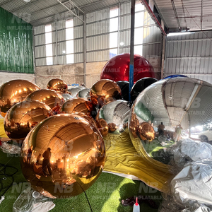Waterproof Inflatable Mirror Ball Sphere for Nightclub Wedding Events PVC Material Easy Setup UV Printed Gold/Silver <b>Customized</b> - Product Image 5
