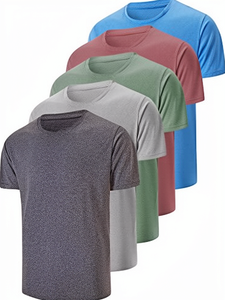 เสื้อยืดแขนสั้นทรงสปอร์ตผู้ชายไซส์ใหญ่ ระบายอากาศได้ดี แห้งเร็ว ทรงปกติ รับผลิตแบบ OEM/ODM พร้อมสกรีนโลโก้และปักลายตามสั่ง - Product Image 3