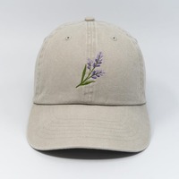 Casquette de baseball 5 panneaux classique unie en acrylique souple avec broderie florale, lavable, style Dad Hat, pour la vente en gros, avec logo personnalisé