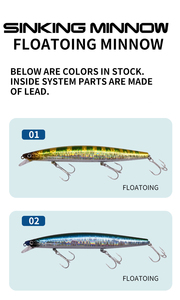 Señuelo artificial duro OEM para pesca costera en agua salada, tipo Minnow de lanzado largo, 160mm 31g 34g, Jerkbait flotante y hundible para lubina. - Product Image 5