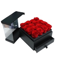 Boîte à tiroirs en acrylique pour 16 têtes de roses éternelles en gros – Idéale pour la Saint-Valentin, les mariages, Noël, les remises de diplômes – Vente chaude OEM ODM