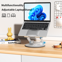 360 °   Support d'ordinateur portable rotatif, réglable et pliable en aluminium et plastique, avec refroidissement, support portable pour ordinateur portable