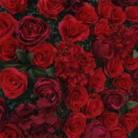 Mur de fleurs artificielles en soie rouge bordeaux L-102 pour décoration de mariage – Prix abordable