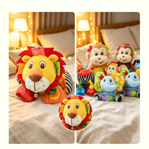 Jouet hochet sonore personnalisé avec logo, en peluche douce, en forme d'éléphant, à suspendre au lit de bébé, anneau de dentition animal, jouet éducatif précoce pour nourrisson - Product Image 3
