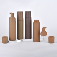 Flacon pompe mousse mat PET 210 ml vide rechargeable pour lotion, nettoyant visage, mousse, shampoing, emballage cosmétique cylindrique