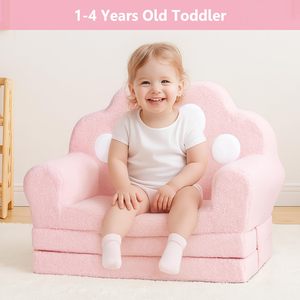 Ventes directes usine – Canapé multifonctionnel 2-en-1 pliable, fauteuil paresseux en peluche, siège de sol convertible, canapé individuel pour bébés et enfants - Product Image 2