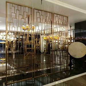 EX695 Luxury Hotel Lobby Partition Design Stainless Steel Laser Cut Modern Foldable Room Partition Divider Living Room Wall - Product Image 5