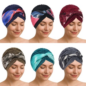 <span class=keywords><strong>Bonnet</strong></span> Turban Indien Tie-Dye pour Femme Musulmane, Foulard Chimio, Chapeau de Chimiothérapie - Product Image 1