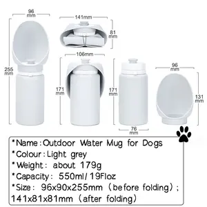 Tazza da passeggio per animali domestici pieghevole da 550ml bottiglia d'acqua da viaggio portatile cucciolo di cani per bere forniture di tazza - Product Image 6