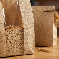 Sacs à pain en papier brun avec fenêtre, sacs en papier fins et croustillants pour le pain et les biscuits, sacs à pain personnalisés, sacs en papier kraft