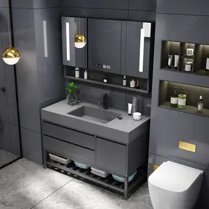 Large Matte Black Wall-mounted Bathroom Cabinet 36 Inches Unique Standing American Bathroom Vanity Set