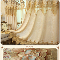 Usine vente directe Chenille style Européen tissu brodé salon chambre baie vitrée simple maintenant rideau fini