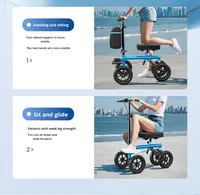 Simplewalk Seating, déambulateur à genou avec amortissement des chocs, repose-pieds, pour fractures des jambes, récupération des blessures, pliable, support pour une seule jambe