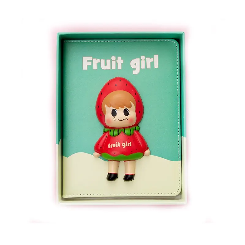 Alta calidad DIY 3D blando etiqueta Notebook PU espuma de fruta muñeca de alivio de estrés Squishies juguetes de los niños