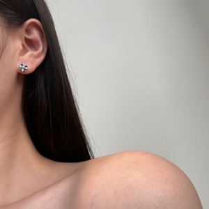 Dylam Tiny Charm <b>Fine</b> Fashion Jewelry Accessories S925 Silver Rhodium Plated 5A Zirconia Snowflake Shape <b>Stud</b> <b>Earrings</b> - Product Image 4