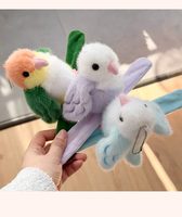 Boneka Gantungan Tas Lovebird Lucu Mirip Asli Warna Peach 15cm, Aksesoris Tas Jepit, Hadiah Ulang Tahun