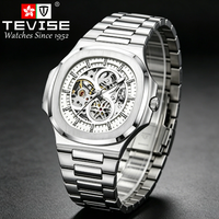 Montre mécanique automatique pour homme, cadran squelette, étanche, en acier inoxydable, montre mécanique pour homme, montre-bracelet automatique pour affaires