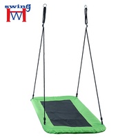 Grande balançoire carrée en alliage pour bébés et enfants avec corde de suspension réglable, utilisation intérieure/extérieure, capacité 100-500 kg