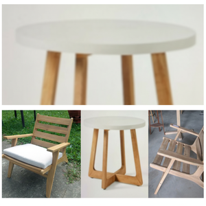 Acacia Outdoor Furniture Bistro Set 1 Mesa y 2 Sillas Relajantes con Cojines para Patio o Jardín - Product Image 1